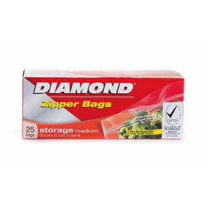 Diamond Zipper Bag Storage Med  1x25's (o/bio)