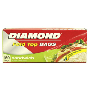 Diamond Fold Top Sandwich Bag 12x150's (o/bio)