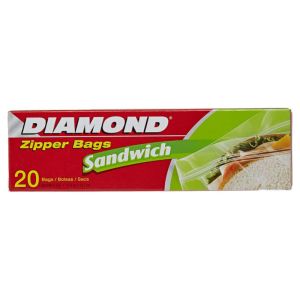 Diamond Zipper Bag Sandwich 12x20's (o/bio)