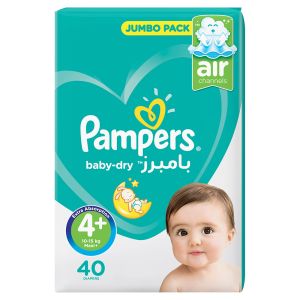 Pampers B/diaper Lrg+ (4+) 2x40s