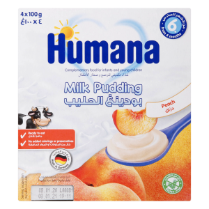Humana B/pudding Milk Peach 6x400gm
