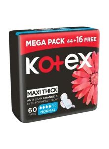 Kotex Pads Maxi Norml Slim S/p 4x(44's+16's)