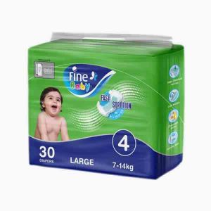 Fine B/diaper Grn Lrg #4 4x30's
