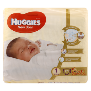 Huggies Diapers Lit/babes (1) 4x21's (5kg) Org N/b