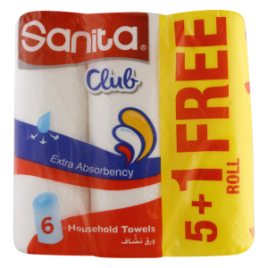 Sanita Club H/hold Towel 5+1 (6x28cm)