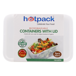 Hotpack M/w Cont Rect 500ml 20x5's (w/lid)