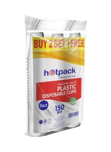 Hotpack Plastic Cup 6oz 2+1 (3x50's)