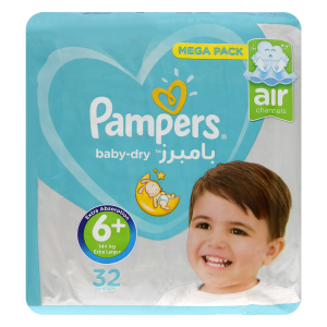 Pampers B/diaper +xxl (6+) 12% 2x32's