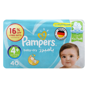 Pampers B/diaper Larg (4+) 16% 2x40's