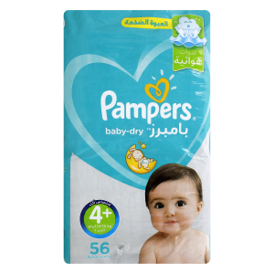 Pampers B/diaper Lrg+ (4+) 12% 2x56's