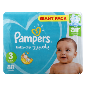 Pampers B/diaper Med (3) 15% 2x88's