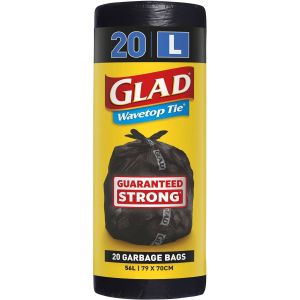 Glad G/bag Roll Lrg Black 56l 1x18s